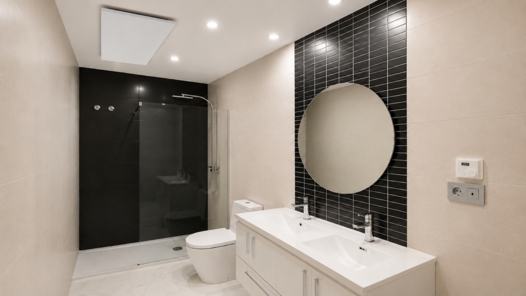 Bathroom with Infrared Panel Heating