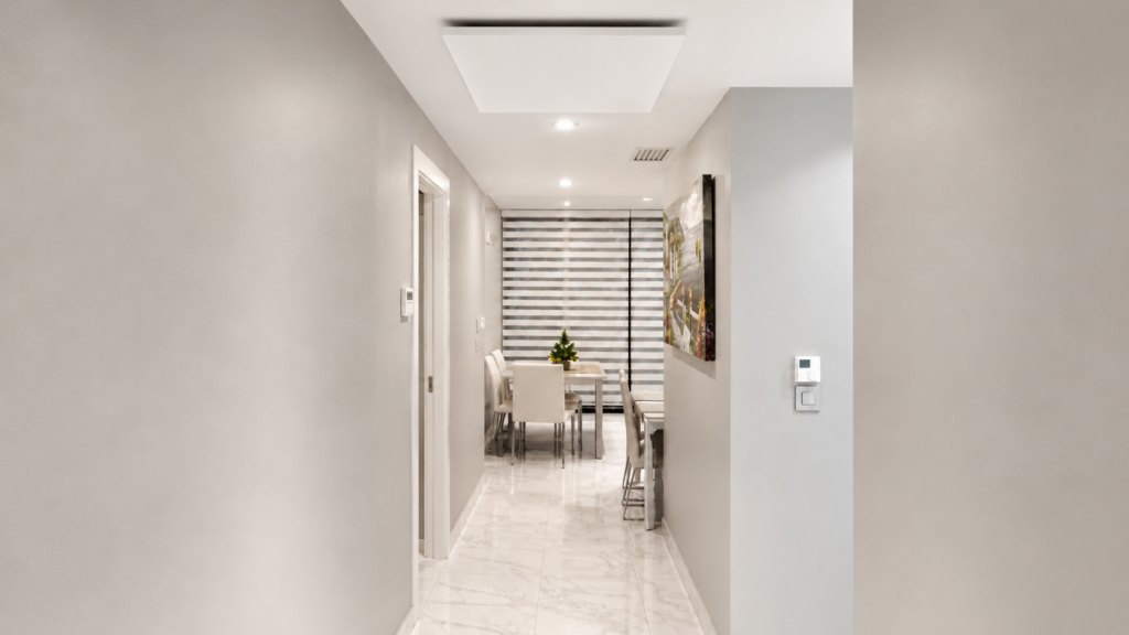 Hallway with Infrared Panel Heating