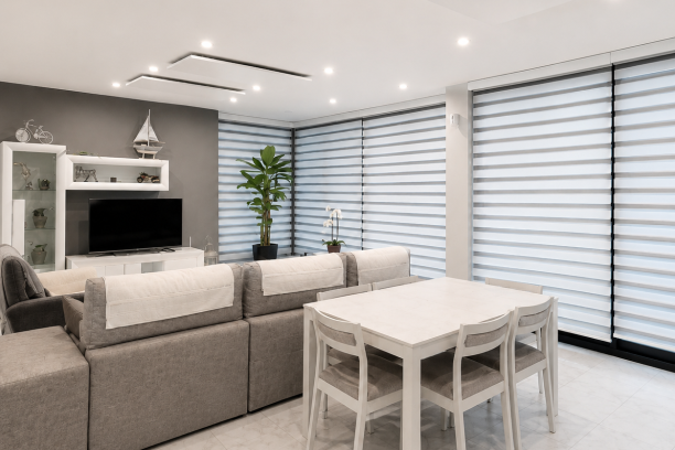 Wohnzimmer mit Infrarot-Paneelheizung